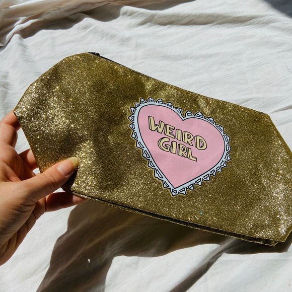 Y2K Glitter graphic print makeup cosmetic bag - Picture 3 of 3